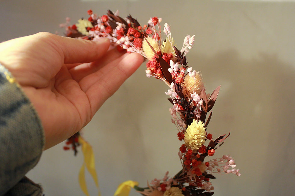 Couronne fleurs séchées Alice | Emmanuelle Atelier | Mariage bohème