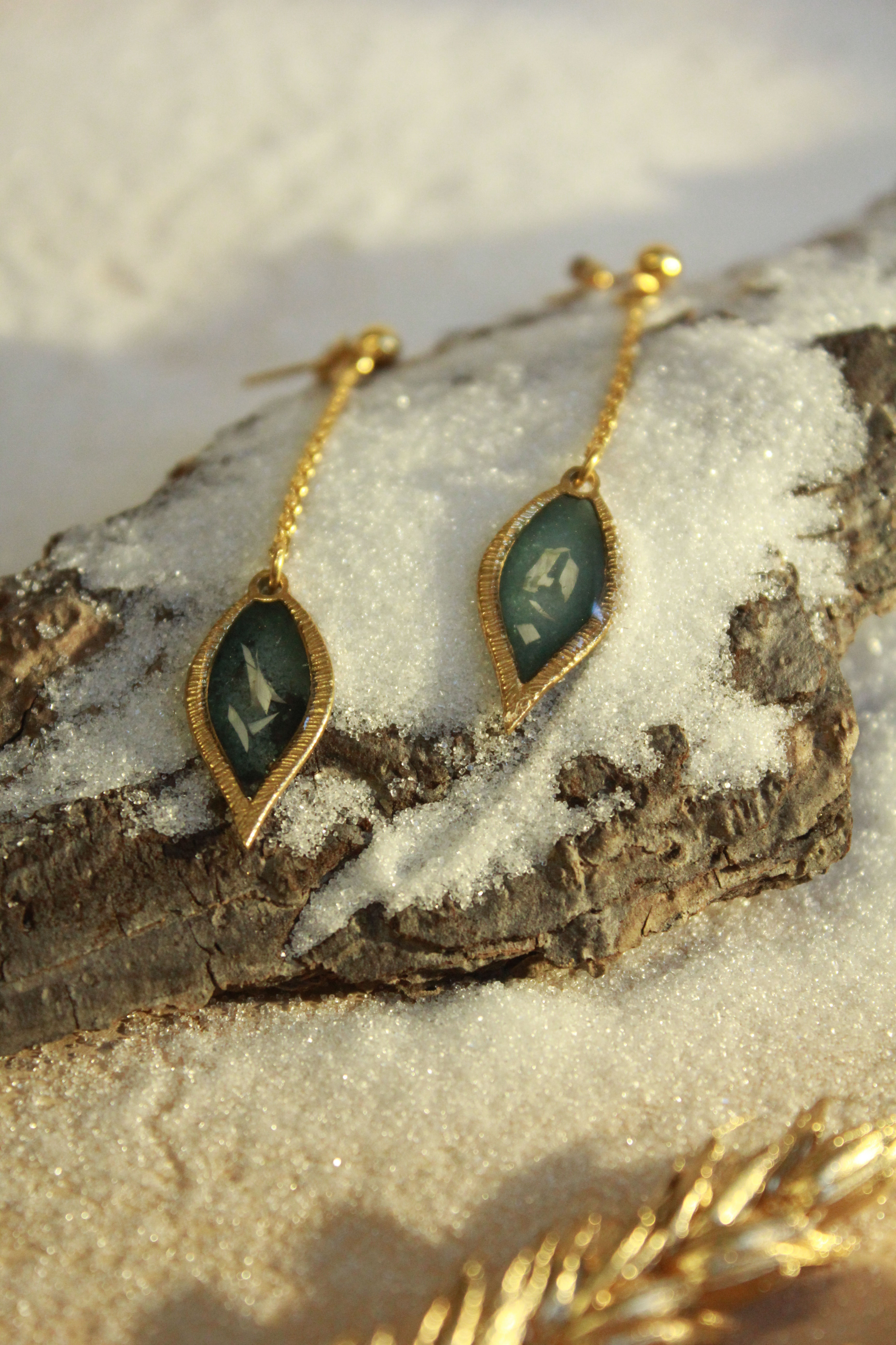 boucles d'oreilles fleurs séchées