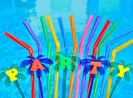 Pool Party Straws