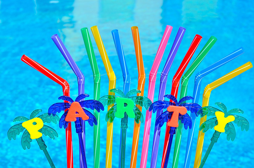 Pool Party Straws