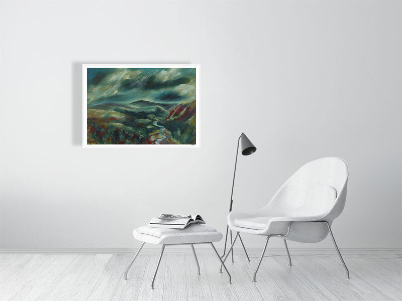 Thumbnail: Dolymynach and Drygarn Fawr Painting. Welsh mountain landscape painting. Limited edition fine art print for sale