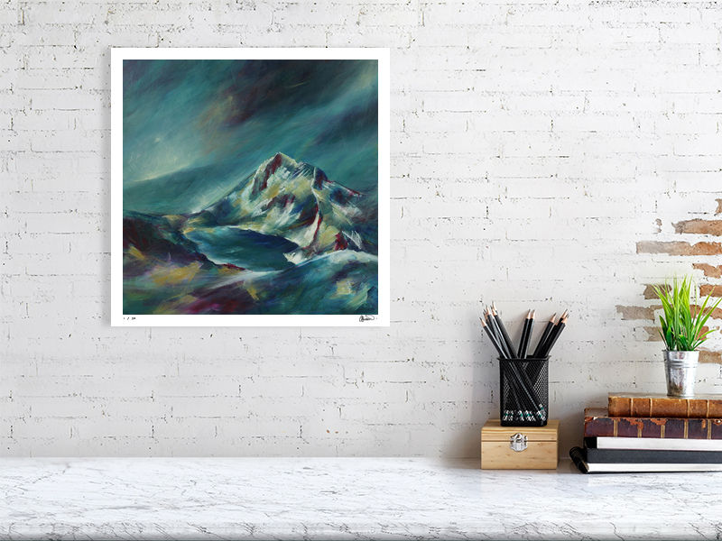 Thumbnail: Rhinog Fach Painting. Snowdonia Eryri & Welsh impressionist mountain landscape painting. Limited edition fine art print