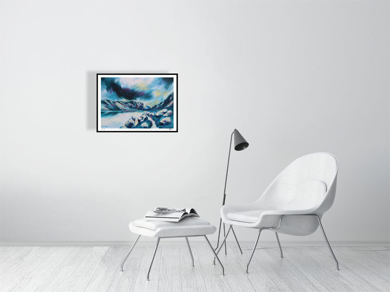 Thumbnail: Expressive Loch GlenDhu painting capturing the beauty of the Cape Wrath Trail in Scottish Highlands. Original and prints.