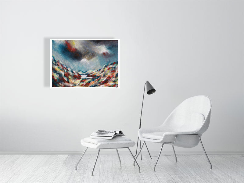 Thumbnail: Buttermere Painting. Lake District impressionist mountain landscape paintings. Limited edition fine art print