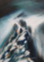 Crib Goch Painting. Snowdonia Eryri & Welsh impressionist mountain landscape painting. Original artwork for sale