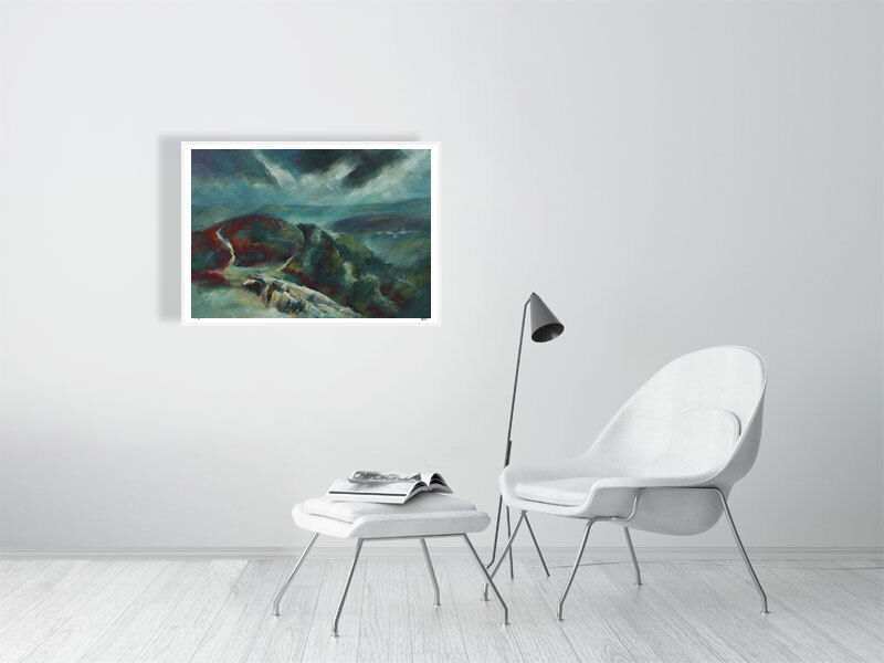 Thumbnail: Conwy Mountain Painting. Mynydd y Dref. Snowdonia/Eryri. Welsh mountain landscape painting. Limited edition fine art print