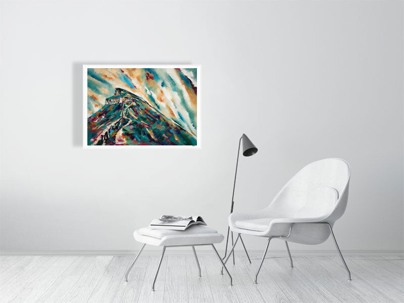 Thumbnail: Expressive, vibrant Pen Y Ghent painting. Part of the Yorkshire Three Peaks Mountain Collection. Fine art prints
