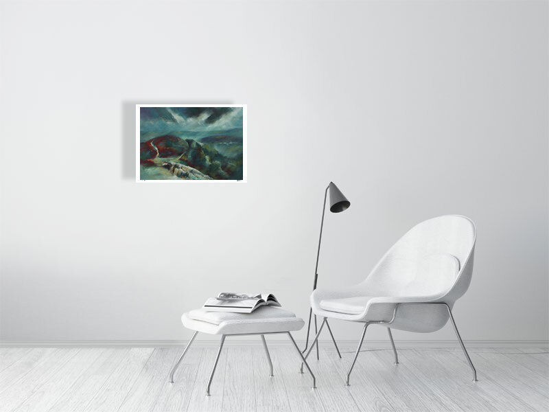 Thumbnail: Conwy Mountain Painting. Mynydd y Dref. Snowdonia/Eryri. Welsh mountain landscape painting. Limited edition fine art print