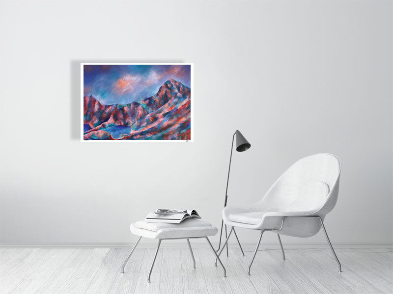 Thumbnail: Snowdon Yr Wyddfa Painting. Snowdonia Eryri & Welsh impressionist mountain landscape painting. Limited edition fine art print