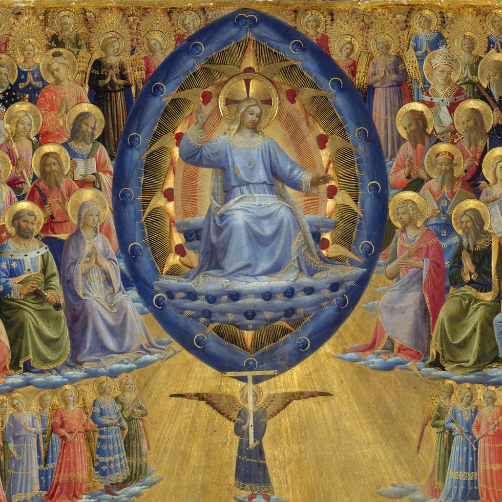 Jesus Christ in Mandorla surrounded by saints and angels