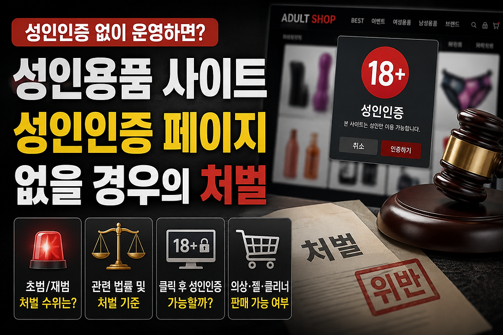 성인용품 사이트의 성인인증 페이지 없을 경우의 처벌