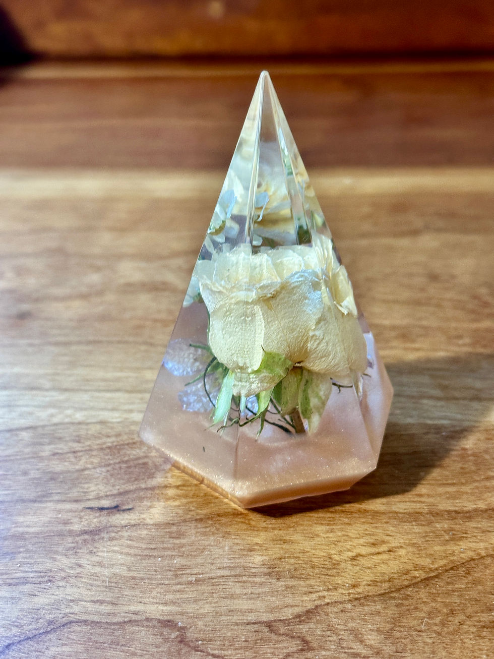 Thumbnail: Large Handcrafted Geometric Jewellery & Ring Holder with Homegrown Flowers