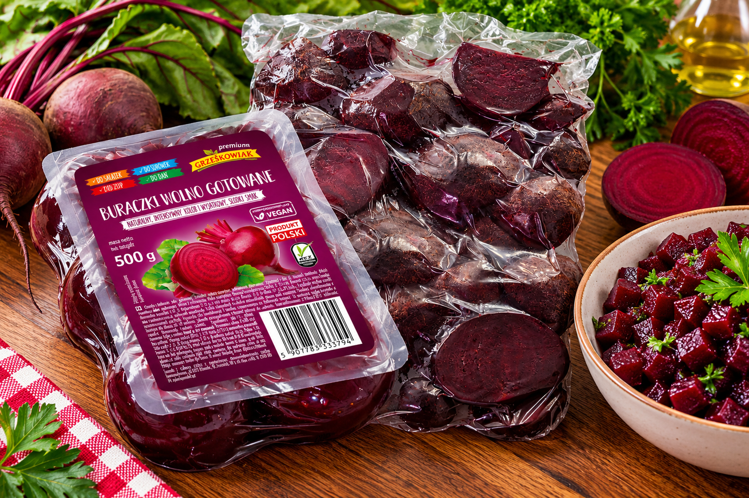 Buraczki wolno gotowane Grześkowiak Premium 500 g / Betteraves cuites lentement