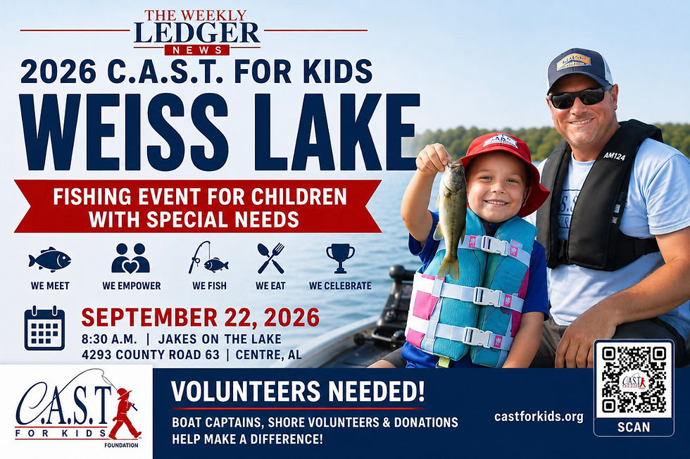 Volunteer Boat Captains Needed for 2026 C.A.S.T. for Kids Event on Weiss Lake