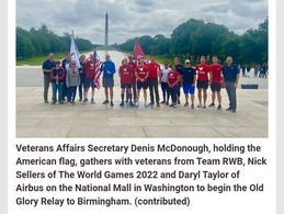 Veterans Begin 3,100-Mile Journey to Carry American Flag to The World Games 2022 in Alabama