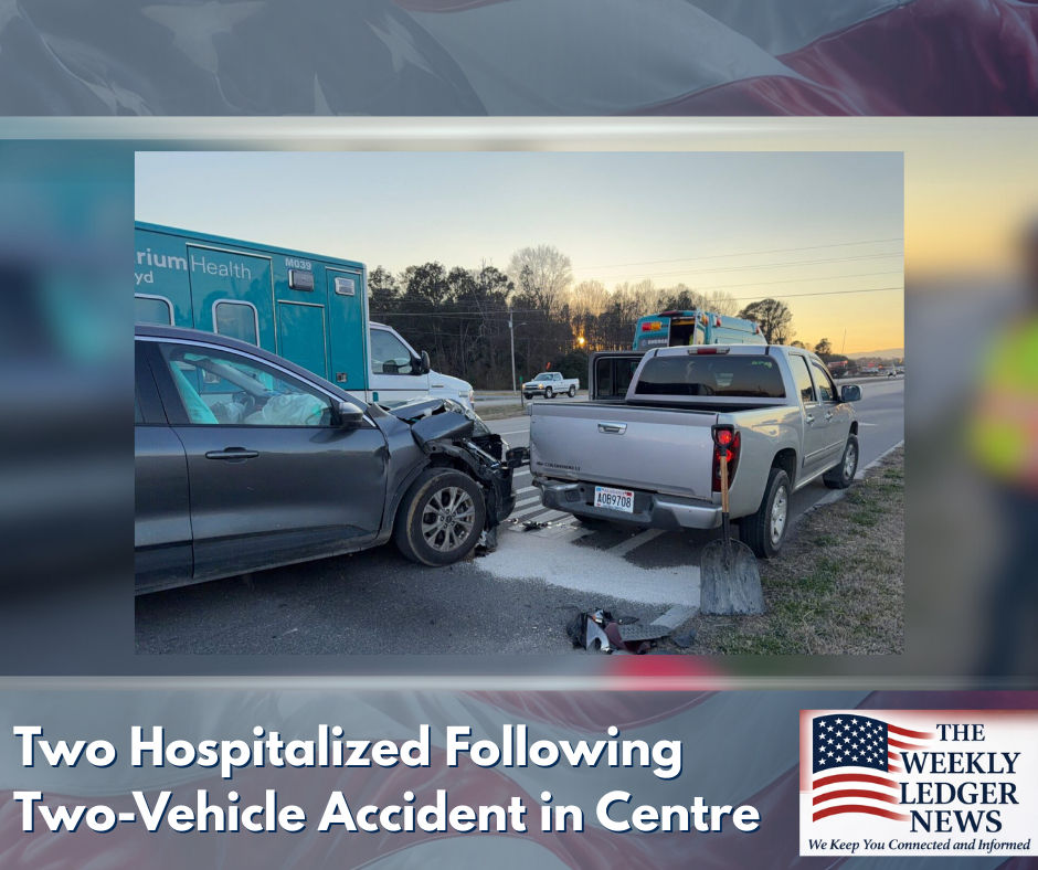 Two Hospitalized Following Two-Vehicle Accident in Centre