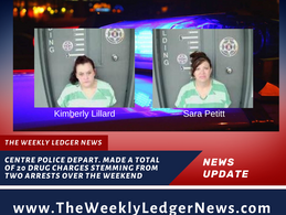 Centre Police Depart. Made a Total of 20 Drug Charges Stemming from Two Arrests Over the Weekend