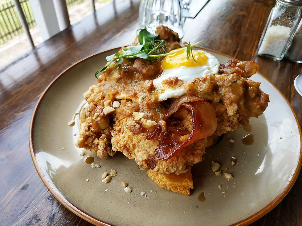 Fried Chicken and Corn Cake