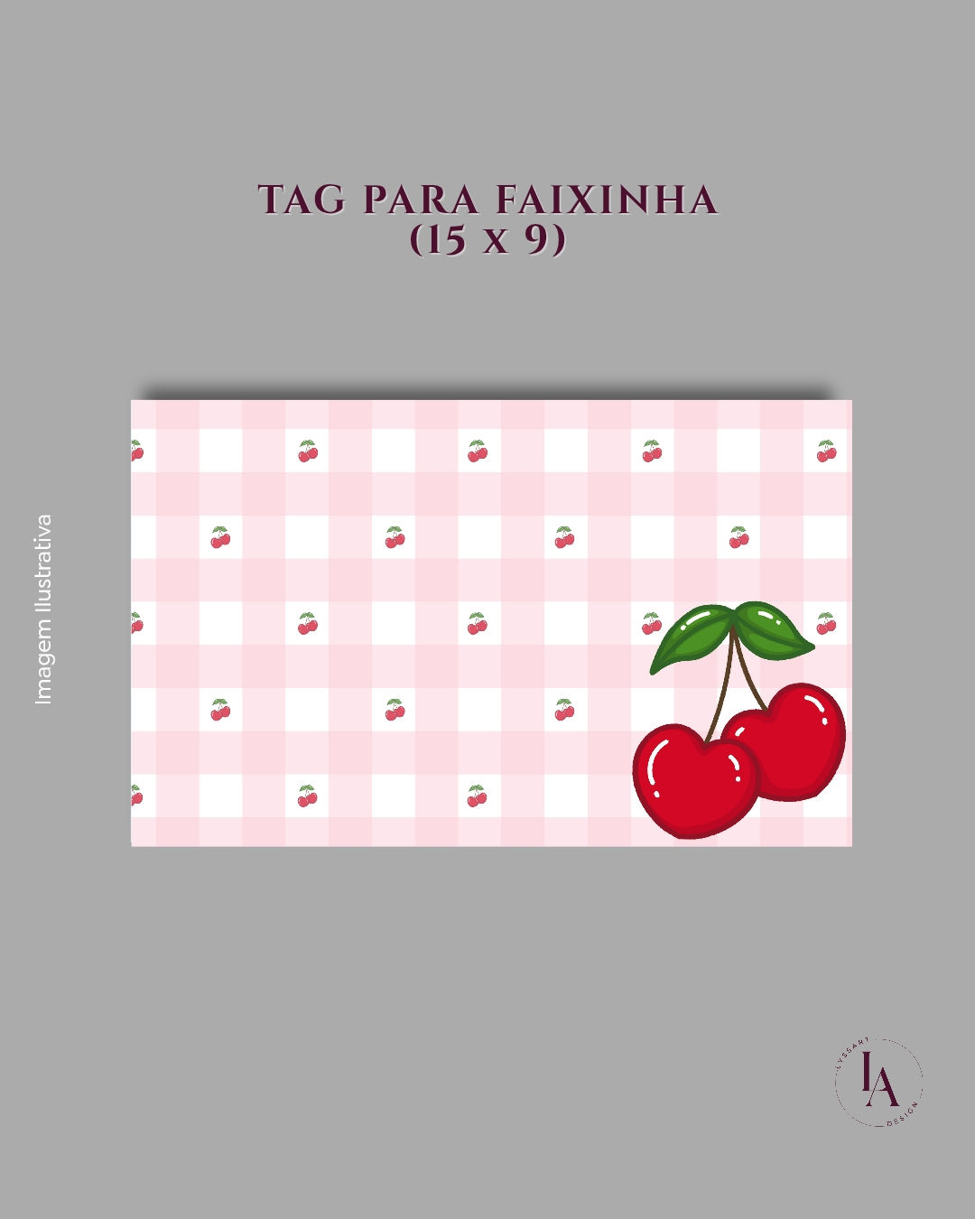 Arquivo Tag Faxinha 15x9 Cherry (Xadrez) - Lyssart