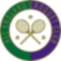 All England Croquet Club logo with crossed racquets.