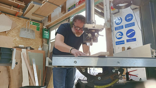 Rich Moss using a band saw