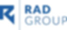 RAD GROUP logo with stylized blue letter R