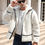 Thumbnail: Männer Teddy Jacke mit Kontrast Saum,