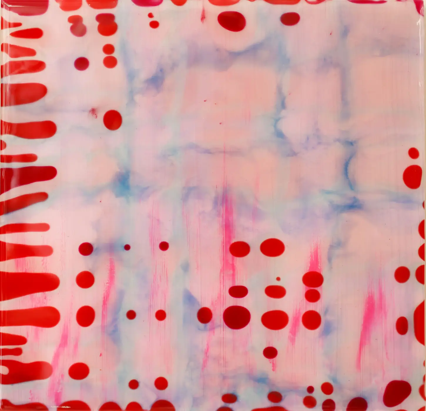 Abstract artwork on wood with layered epoxy, pigments and recurring oval forms. Inspired by repetition, resonance and the traces that experience leaves behind.
