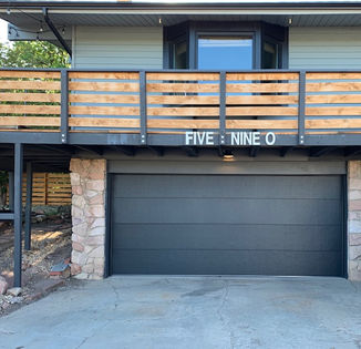 Modern flush black garage door