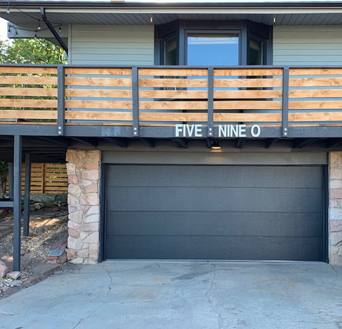 Modern flush black garage door