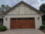 Faux wood oak garage door