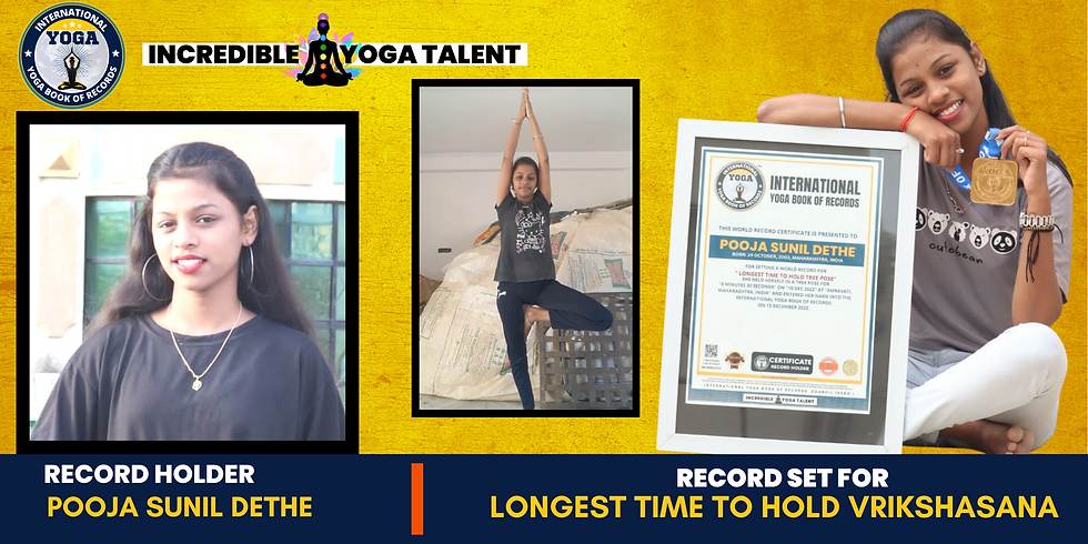 Yoga World Record Of Longest Time To Hold Tree Pose ( Vrikshasana) - Pooja Sunil Dethe