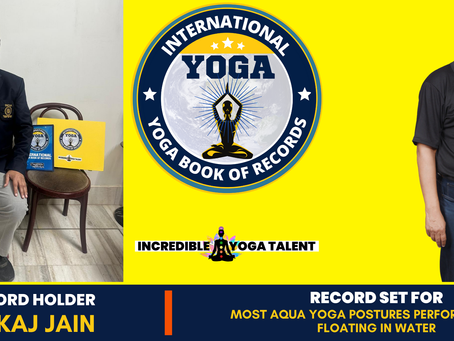 Most Aqua Yoga Postures Performed While Floating In Water- Achieved By Pankaj Jain