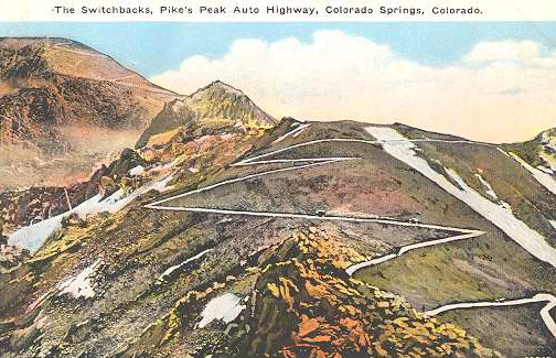 Switchbacks on the Pikes Peak Highway and Hill Climb Course - UPHS Collection