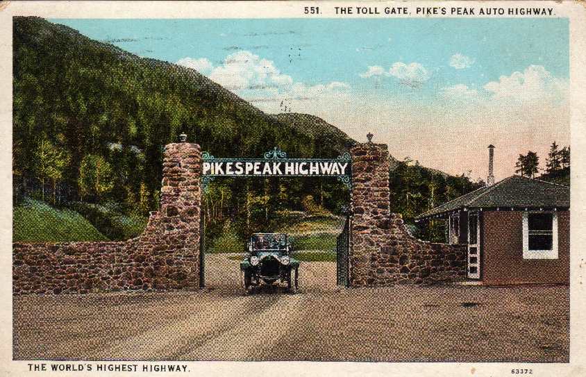 Postcard Depicting Toll Gate to the Pikes Peak Highway - UPHS Collection