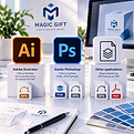 Adobe Illustrator CS4 or further(recommend save as vector format)  Adobe Photoshop CS4 or 