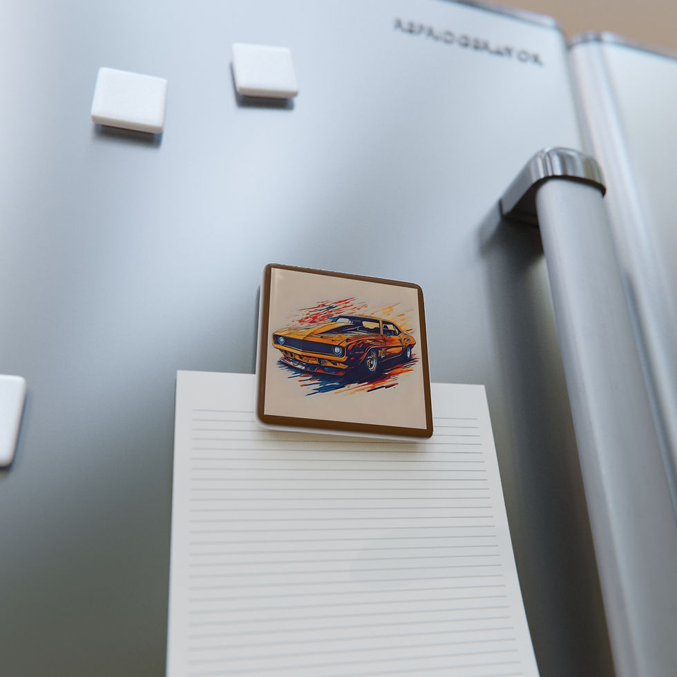 Thumbnail: American Muscle Porcelain Magnet, Square