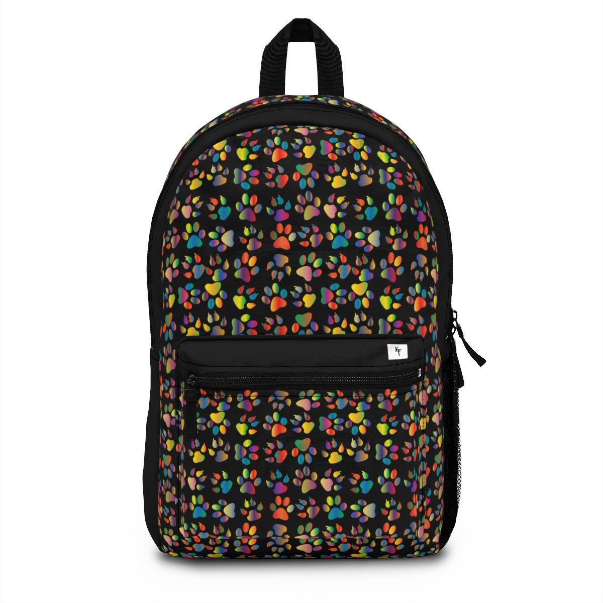 Multi Colored Paw Print Backpack