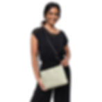 Person with a shoulder bag depicting Georges Seurat's A Sunday Afternoon Pointillism