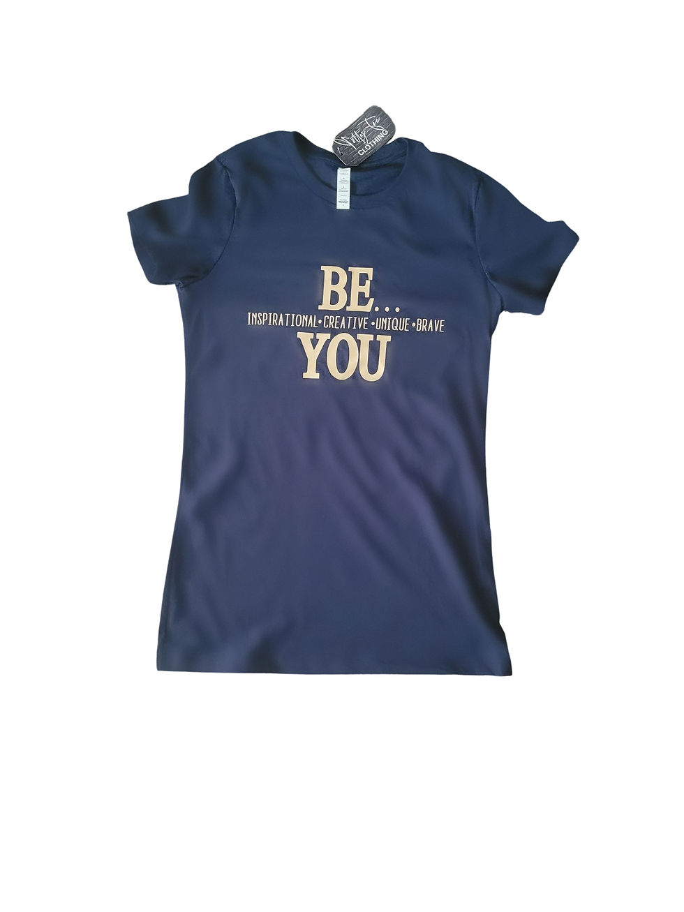 Thumbnail: Ladies Fitted TEE  - GOLD Be...You -QUOTE