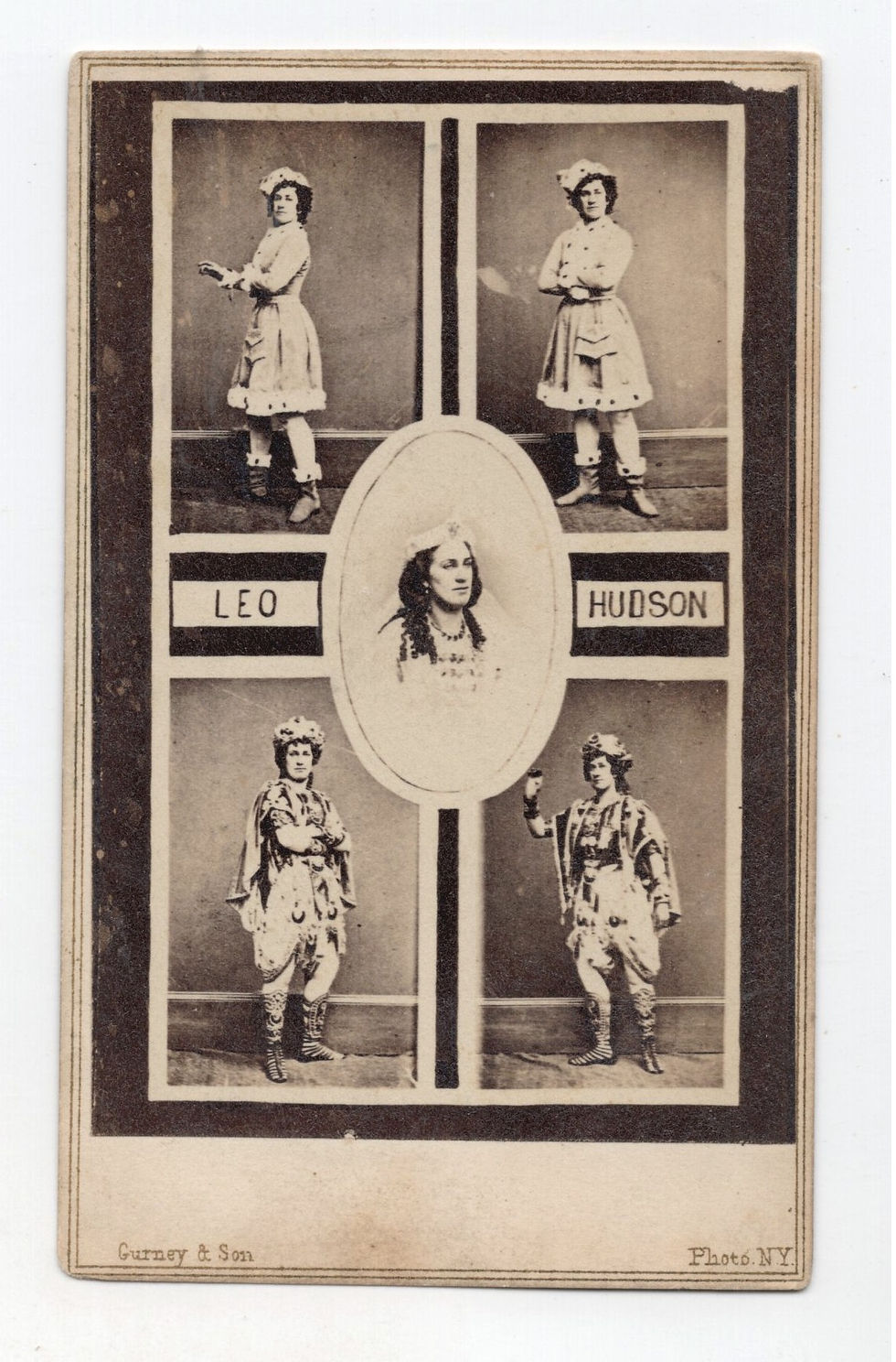 CDV – FAMED TRICK RIDER AND ACTRESS LEO HUDSON - GURNEY & SON PHOTO NY