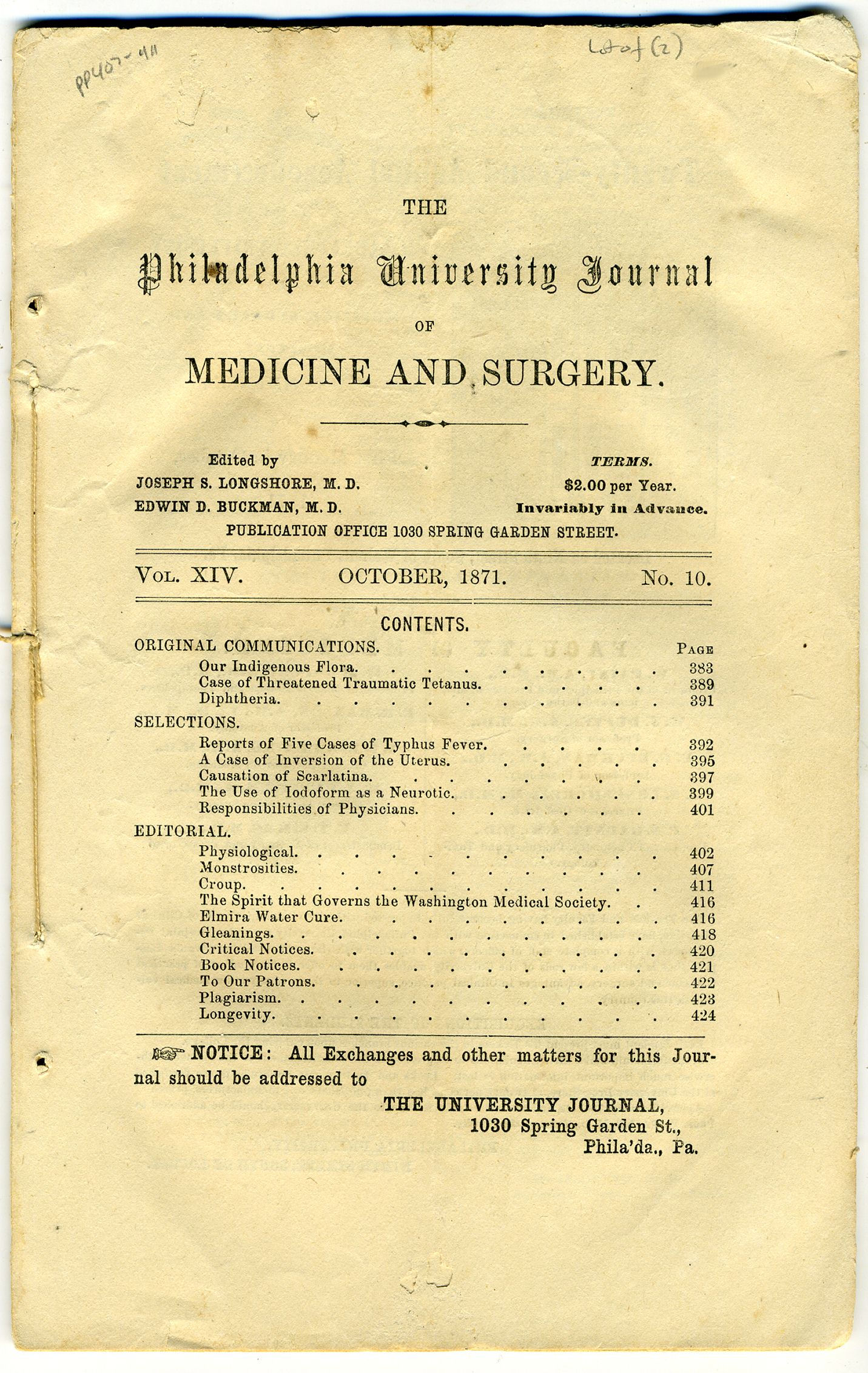 MEDICAL JOURNALS - CONJOINED TWINS - 1871