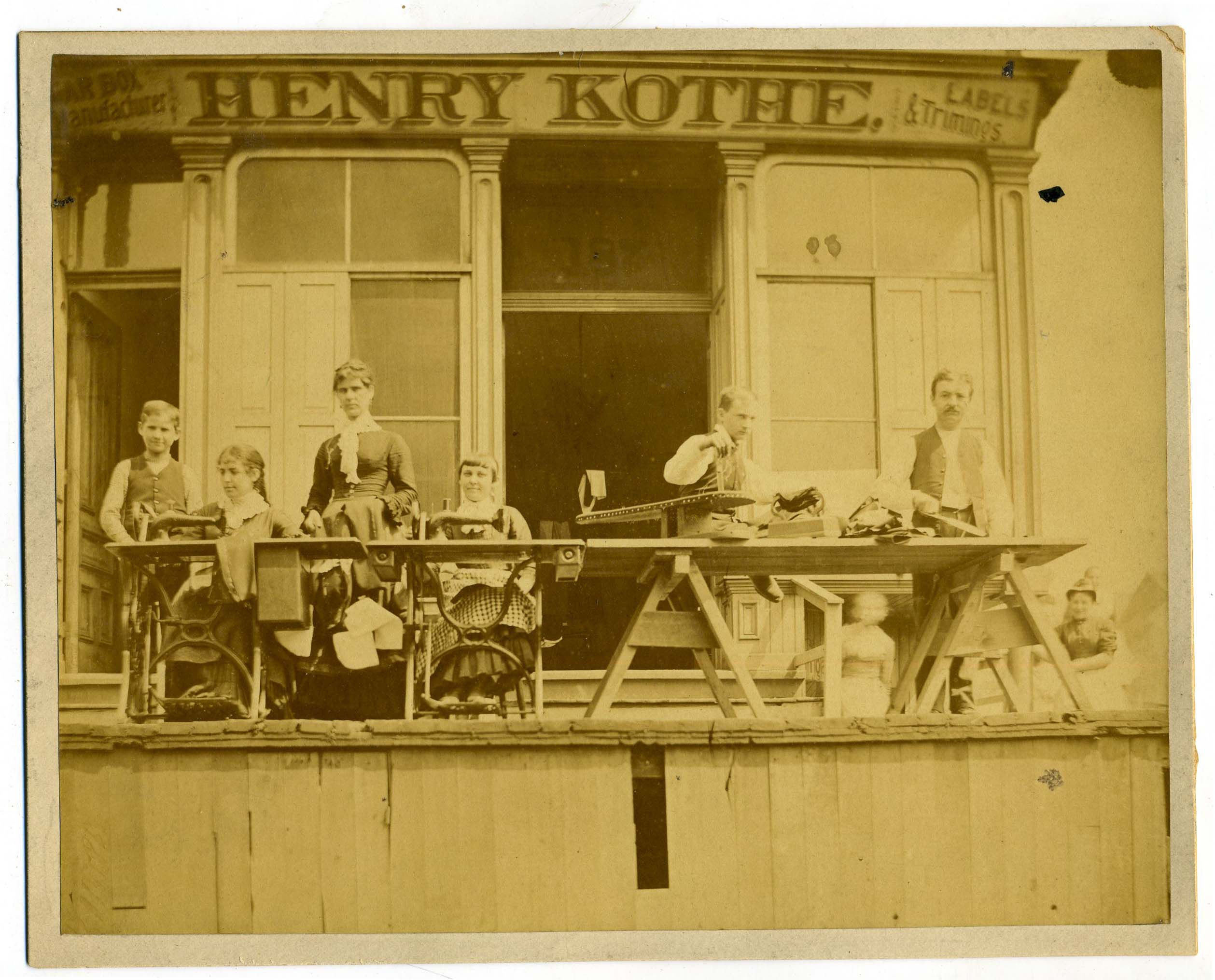 OCCUPATIONAL STOREFRONT -LADIES WITH SEWING MACHINES.