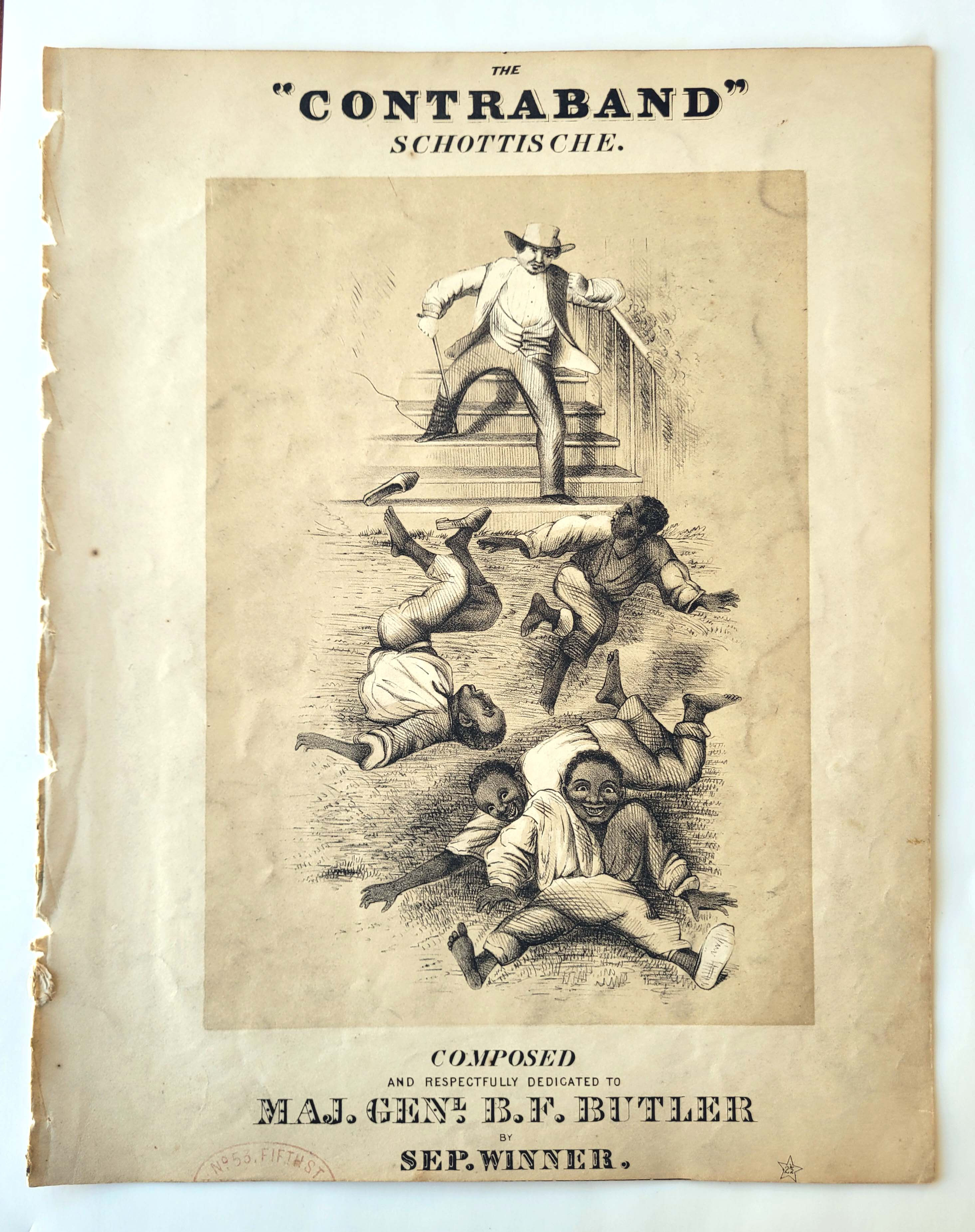 SHEET MUSIC – THE CONTRABAND SCHOTTISCHE – 1861 – LITHO