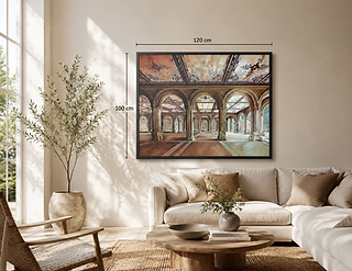Moderne wanddecoratie met abstract schilderij in stijlvol interieur