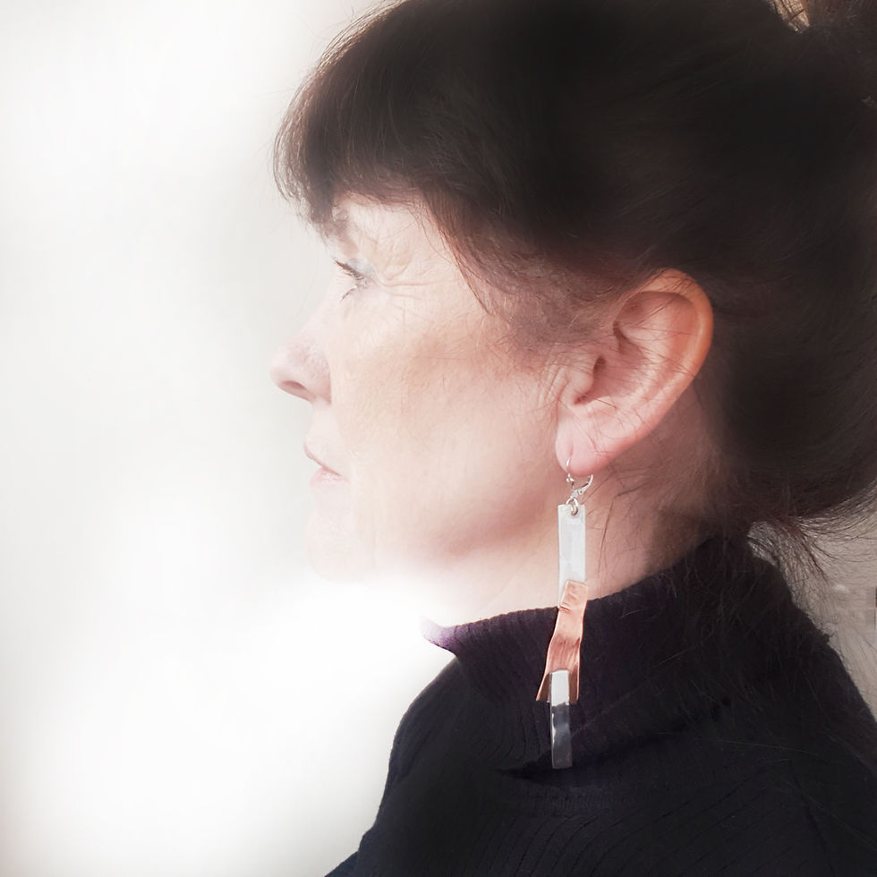 Thumbnail: Silfur og kopar eyrnalokkar