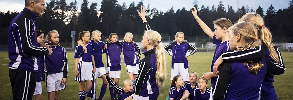 Girls Soccer Team with Coach