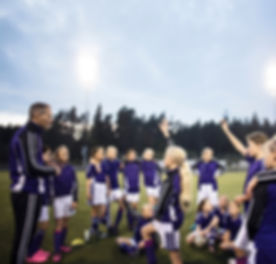 Girls Soccer Team with Coach