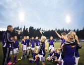 Girls Soccer Team with Coach
