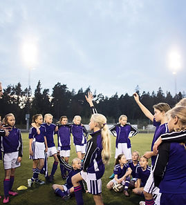 Girls Soccer Team with Coach 